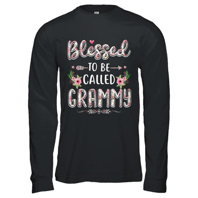 Funny Grandma Gifts Blessed To Be Called Grammy-T-Shirt & Hoodie-Long Sleeve T-Shirt-Black