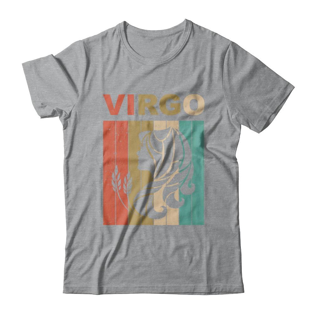 Vintage Virgo Zodiac August September Birthday Gift-T-Shirt & Hoodie-Classic T-Shirt-Sport Grey
