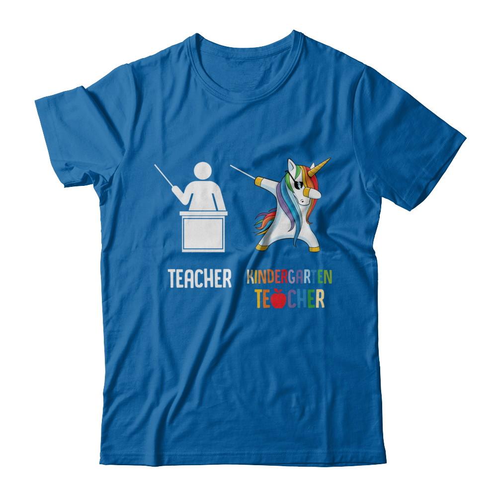 Dabbing Unicorn Kindergarten Teacher Funny Gifts Dab-T-Shirt & Hoodie-Classic T-Shirt-Royal
