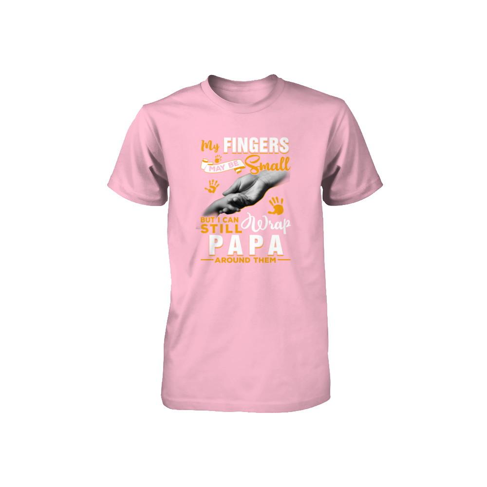 My Fingers May Be Small But I Can Still Wrap Papa Youth-Youth Shirt-Youth T-Shirt-Neon Pink
