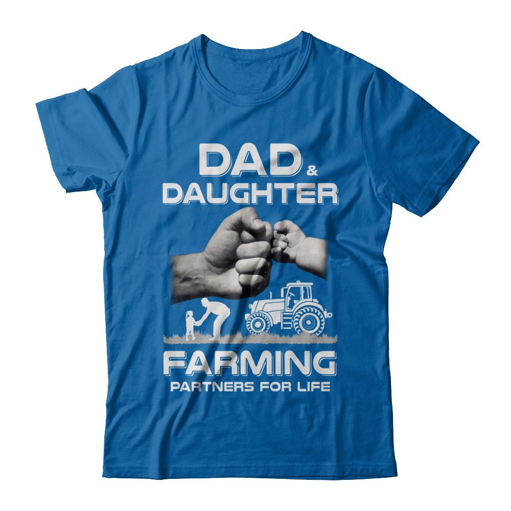 Farmer Dad And Daughter Farming Partners For Life Fathers Day-T-Shirt & Hoodie-Classic T-Shirt-Royal