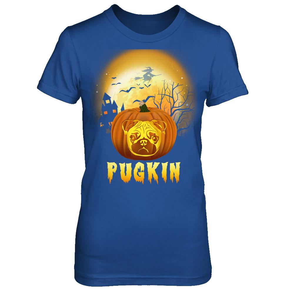 Halloween Pugkin Funny Pumpkin Pug-T-Shirt & Hoodie-Women's T-Shirt-Royal