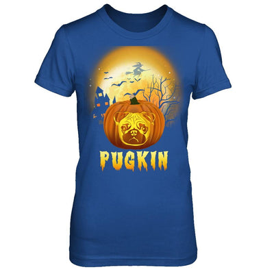 Halloween Pugkin Funny Pumpkin Pug-T-Shirt & Hoodie-Women's T-Shirt-Royal