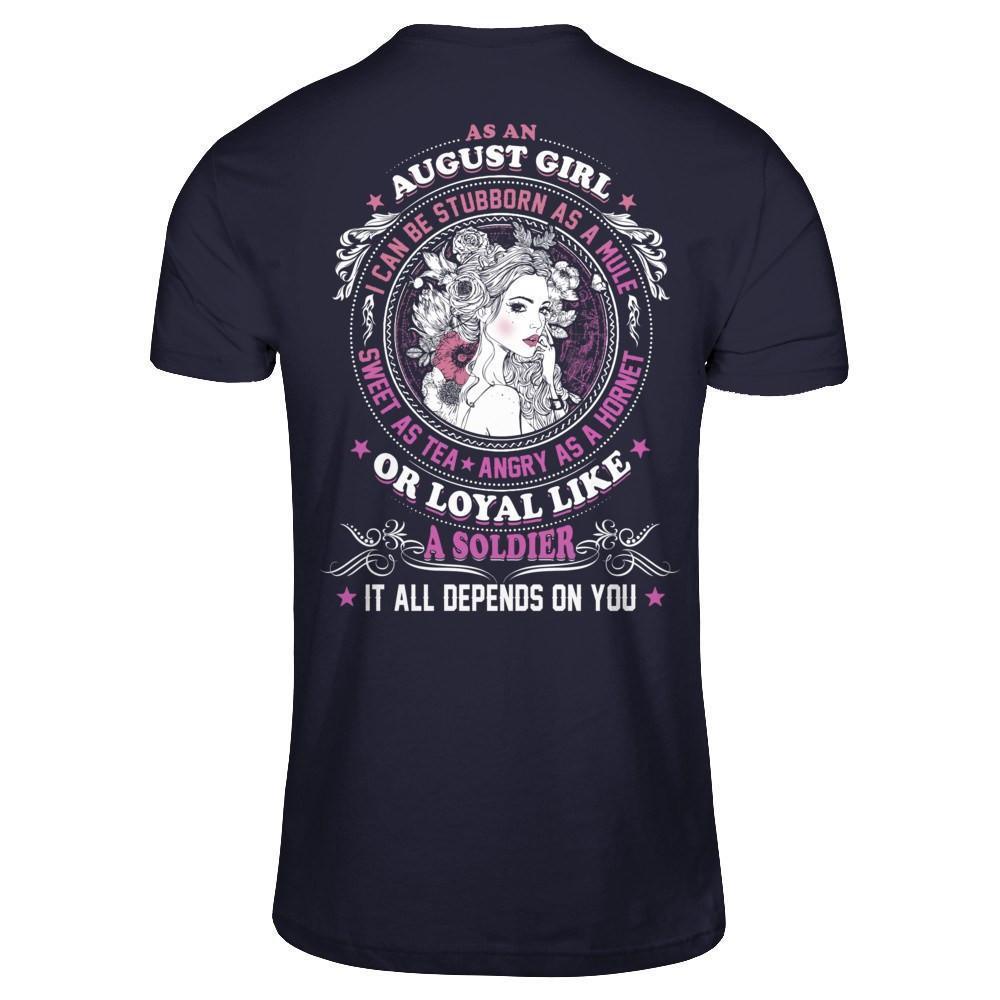 As An August Girl I Can Be Stubborn As A Mule-T-Shirt & Hoodie-Premium T-Shirt-Midnight Navy