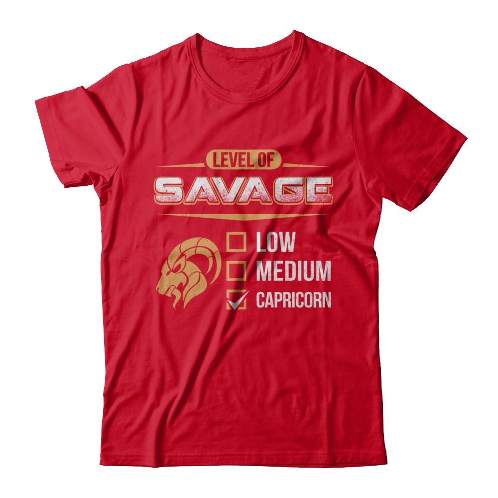 Level Of Savage Capricorn-T-Shirt & Hoodie-Premium T-Shirt-Red