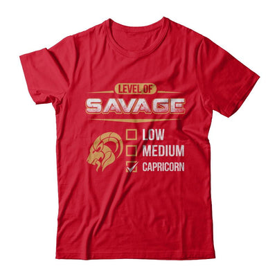 Level Of Savage Capricorn-T-Shirt & Hoodie-Premium T-Shirt-Red