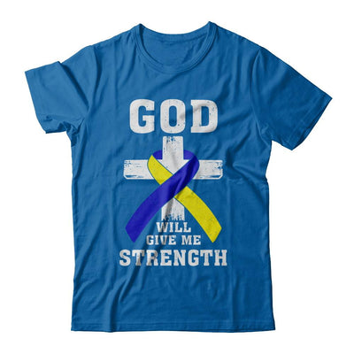 God Will Give Me Strength Down Syndrome Ribbon Gift-T-Shirt & Hoodie-Classic T-Shirt-Royal