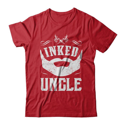 Inked Uncle Bearded Man Tattooed Tattoos-T-Shirt & Hoodie-Classic T-Shirt-Red