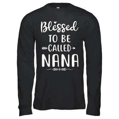 Funny Grandma Blessed To Be Called Nana-T-Shirt & Hoodie-Long Sleeve T-Shirt-Black