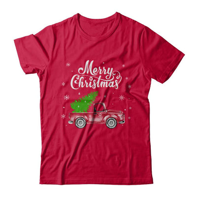 Snow Tree Truck Merry Christmas-T-Shirt & Sweatshirt-Classic T-Shirt-Red