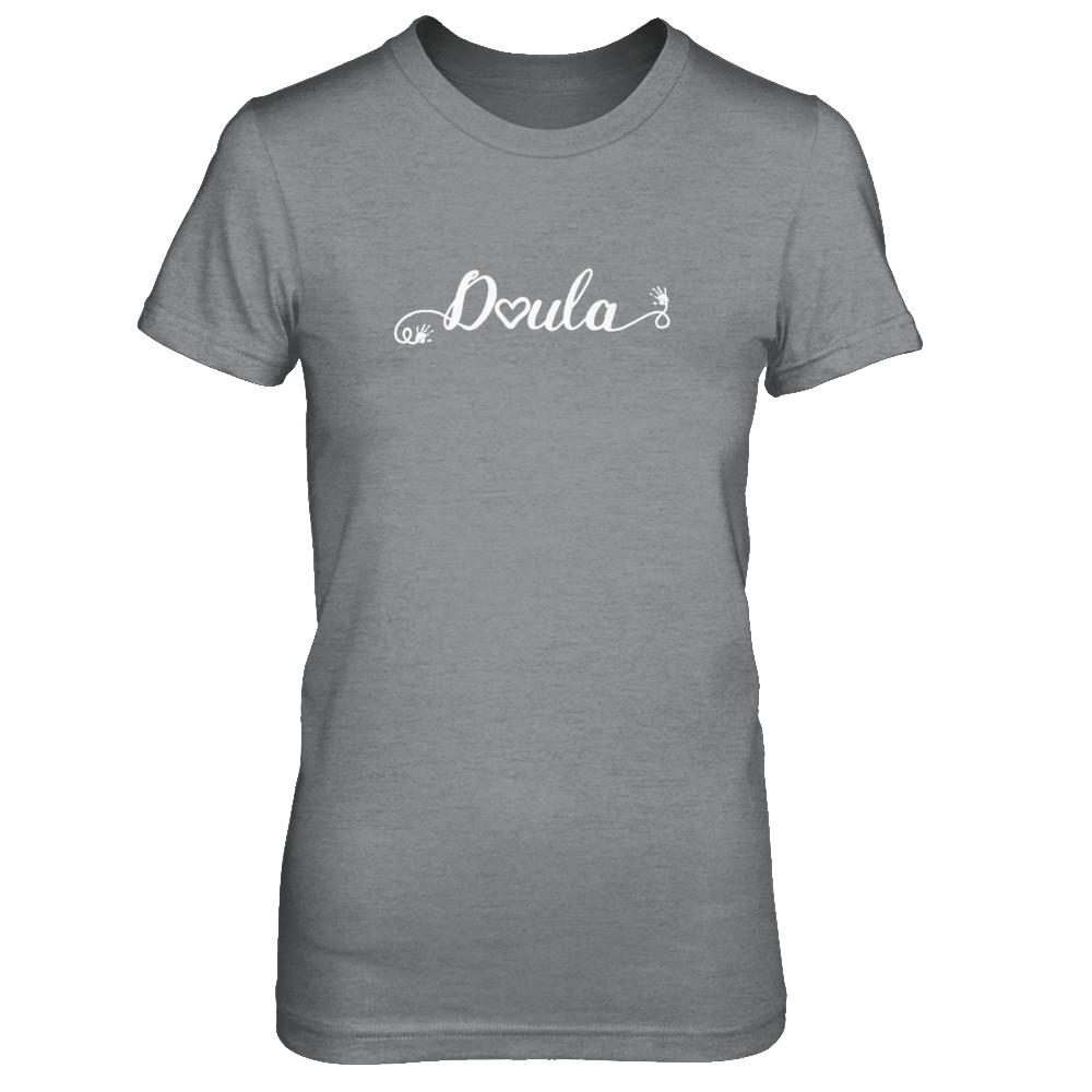Doula Heart For Birth Baby Born Postpartum-T-Shirt & Tank Top-Women's T-Shirt-Sport Grey