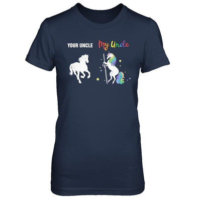 Your Uncle My Uncle Unicorn Funny LGBT Gay Pride-T-Shirt & Hoodie-Women's T-Shirt-Navy