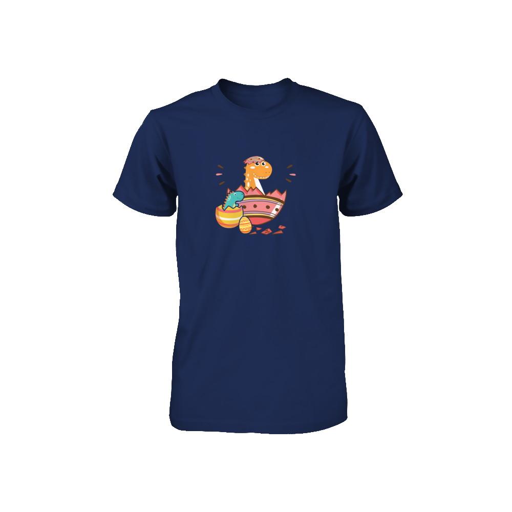 Happy Easter Bunny Easter Eggs Youth-Youth Shirt-Youth T-Shirt-Navy