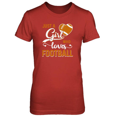 Just A Girl Who Loves Football-T-Shirt & Tank Top-Women's T-Shirt-Red