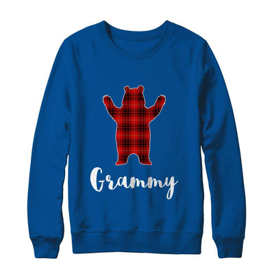 Red Grammy Bear Buffalo Plaid Family Christmas Pajamas-T-Shirt & Sweatshirt-Crewneck Sweatshirt-Deep Royal