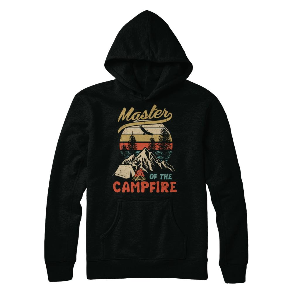 Camping Master Of The Campfire Fathers Mothers Day Gift-T-Shirt & Hoodie-Pullover Hoodie-Black