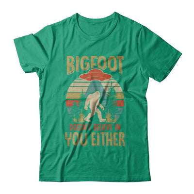 Retro Bigfoot Doesn't Believe In You Either UFO-T-Shirt & Hoodie-Classic T-Shirt-Kelly Green