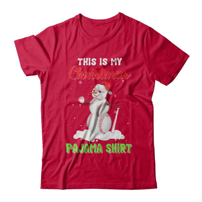This Is My Christmas Pajama Xmas Snowman Baseball-T-Shirt & Sweatshirt-Classic T-Shirt-Red