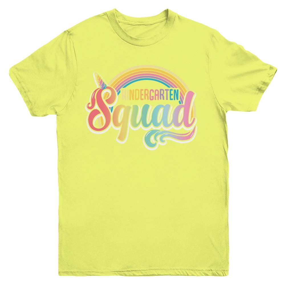 Kindergarten Squad Cute Rainbow Unicorn Back To School Youth-Youth Shirt-Youth T-Shirt-Daisy