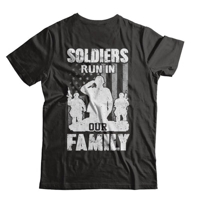 Soldiers Run In Our Family Veteran Dad Son-T-Shirt & Hoodie-Classic T-Shirt-Black