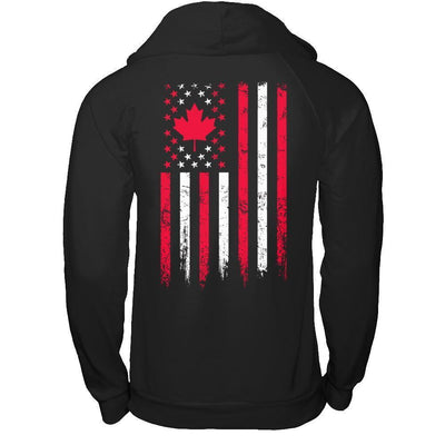 American Canadian Flag Canada Pride Heritage-T-Shirt & Hoodie-Pullover Hoodie-Black