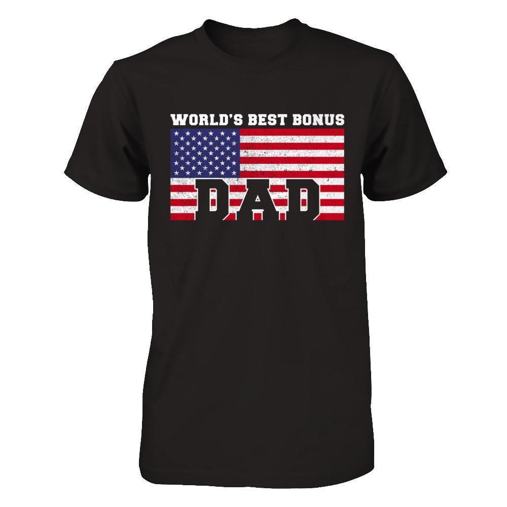 Worlds Best Bonus Dad Stepdad-T-Shirt & Hoodie-Classic T-Shirt-Black
