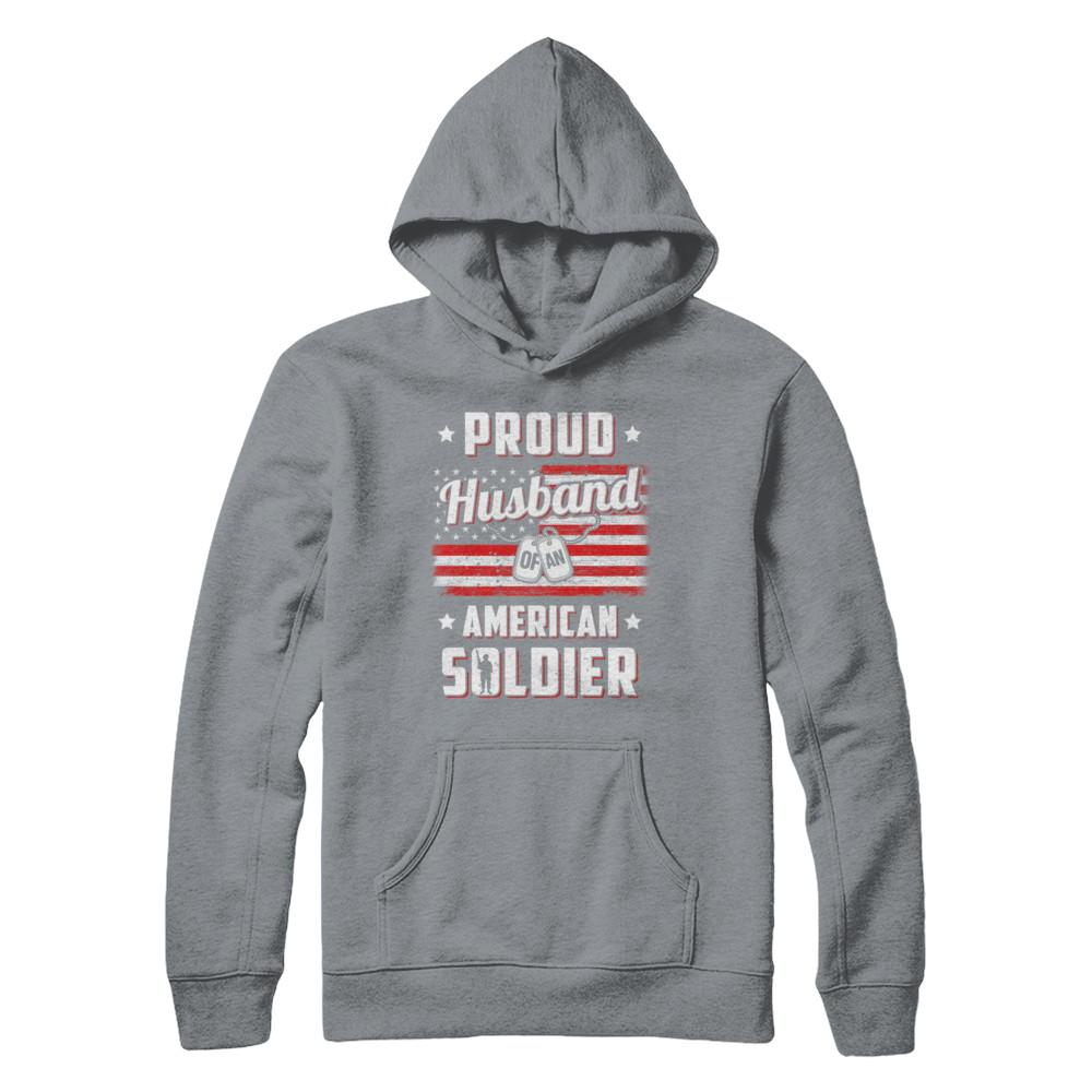 Proud Husband Of A Soldier Army Wife Veteran-T-Shirt & Hoodie-Pullover Hoodie-Light Steel