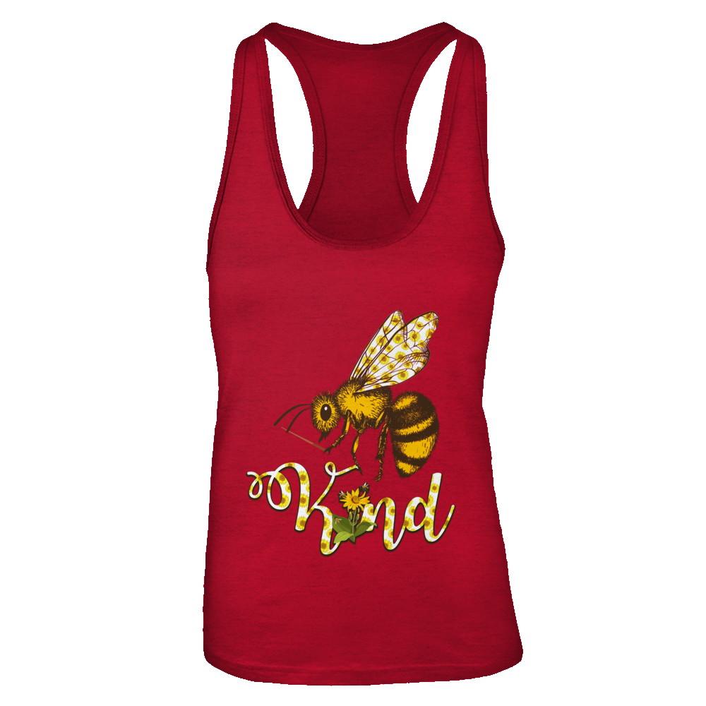 Sunflower Kindness Bee Kind Teacher-T-Shirt & Tank Top-Women's Ideal Racerback Tank-Red