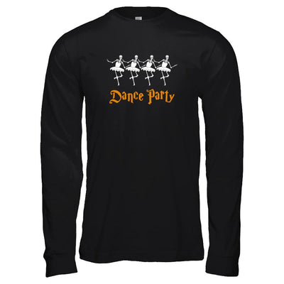 Ballet Skeleton Dance Party Happy Halloween-T-Shirt & Tank Top-Long Sleeve T-Shirt-Black