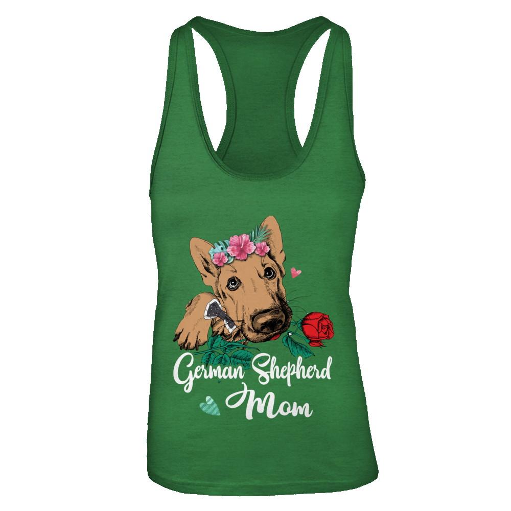 German Shepherd Mom Funny Dog Mom Gift Idea-T-Shirt & Tank Top-Women's Ideal Racerback Tank-Kelly Green