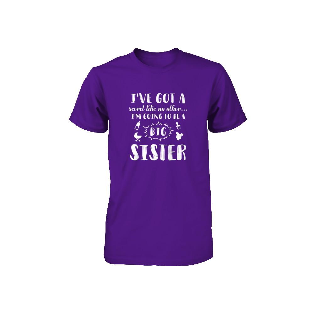 Secret Like No Other I'm Going To Be A Big Sister Youth-Youth Shirt-Youth T-Shirt-Team Purple