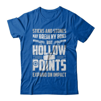 Gun Sticks And Stones Hollow Points-T-Shirt & Hoodie-Premium T-Shirt-Royal