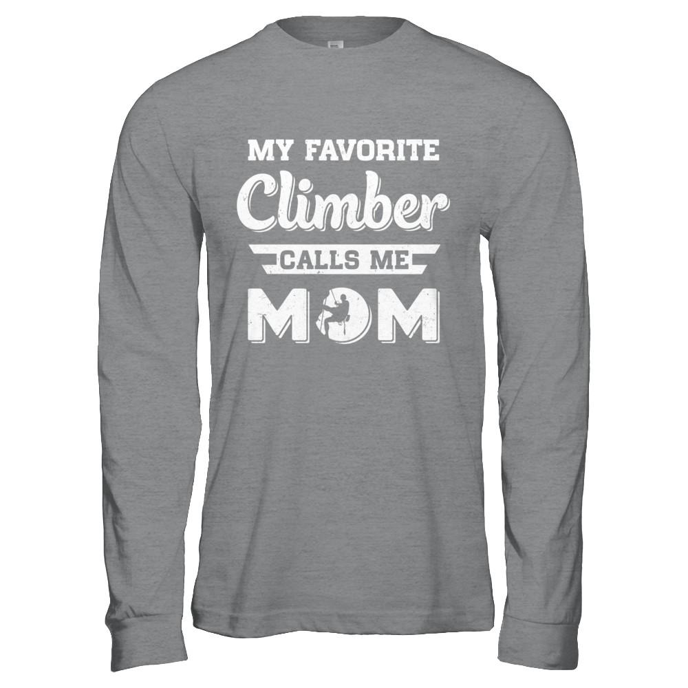 Rock Climbing My Favorite Climber Call Me Mom Son-T-Shirt & Hoodie-Long Sleeve T-Shirt-Sport Grey