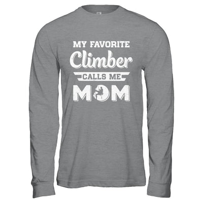 Rock Climbing My Favorite Climber Call Me Mom Son-T-Shirt & Hoodie-Long Sleeve T-Shirt-Sport Grey