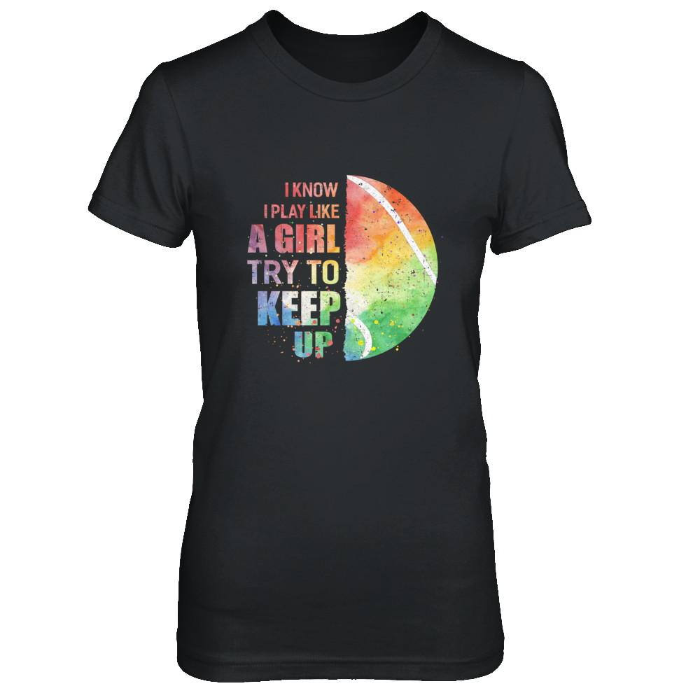 Yeah I Play Like A Girl Tennis Girl-T-Shirt & Hoodie-Women's T-Shirt-Black