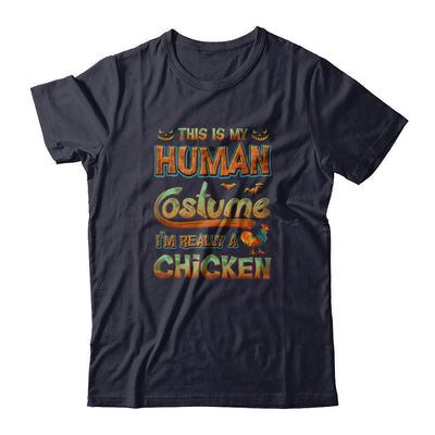 Chicken Halloween My Human Costume I'm Really A Chicken-T-Shirt & Tank Top-Premium T-Shirt-Midnight Navy