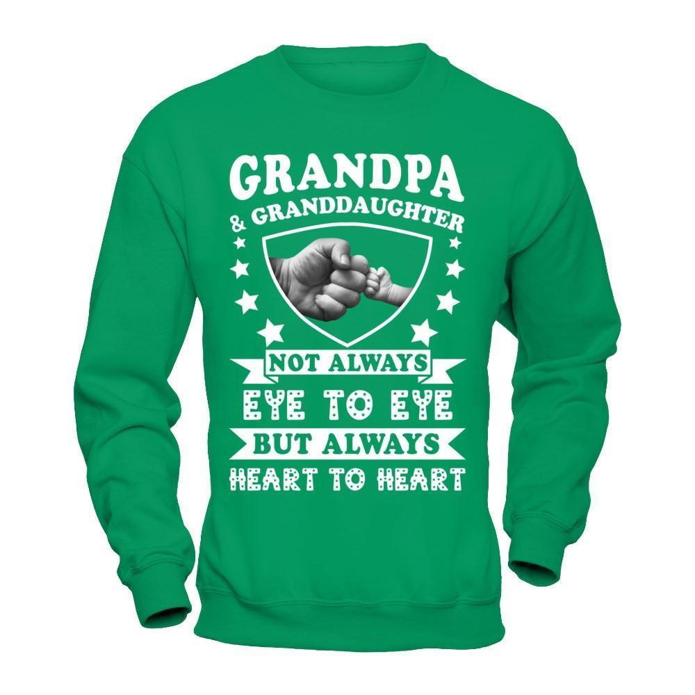 Grandpa And Granddaughter Not Always Eye To Eye-T-Shirt & Hoodie-Crewneck Sweatshirt-Irish Green