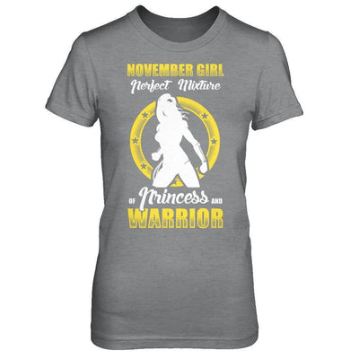 November Girl Perfect Mixture Of Princess And Warrior-T-Shirt & Hoodie-Women's T-Shirt-Sport Grey