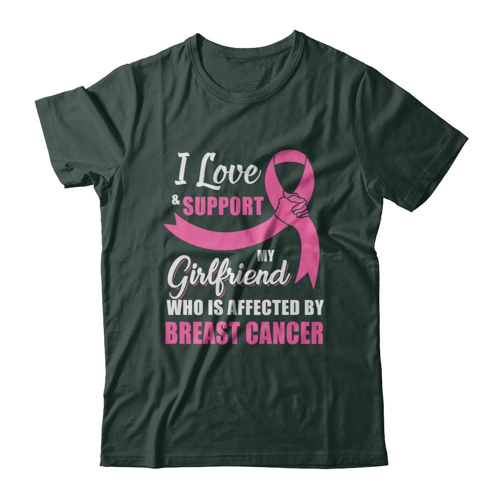 Breast Cancer Awareness Support Pink Girlfriend Boyfriend-T-Shirt & Hoodie-Classic T-Shirt-Forest Green