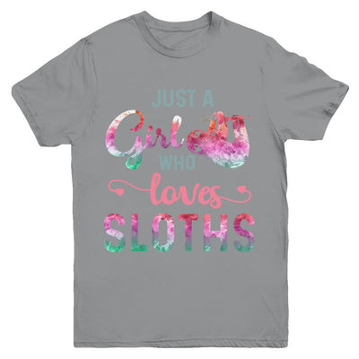 Just A Girl Who Loves Sloths Sloth Lover Youth-Youth Shirt-Youth T-Shirt-Sport Grey