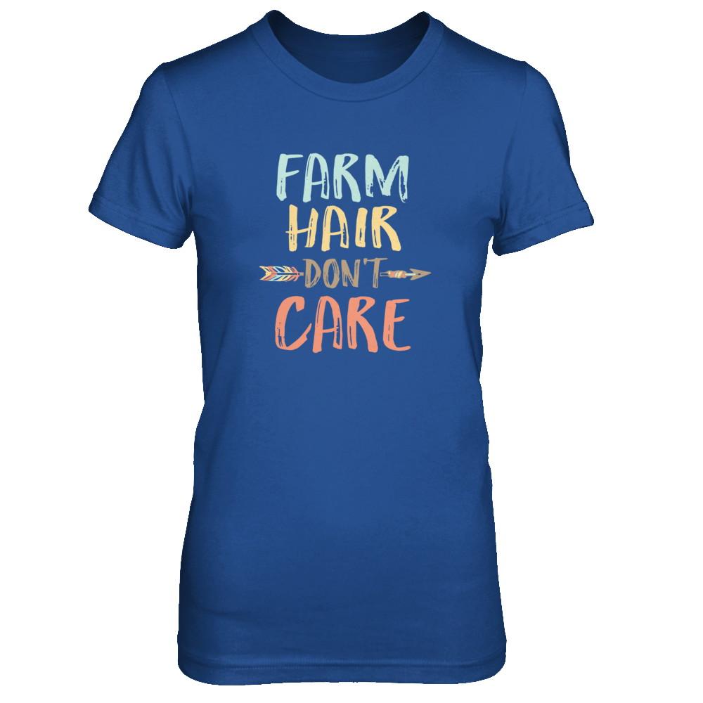 Farm Hair Don't Care Farming Farmer Women-T-Shirt & Tank Top-Women's T-Shirt-Royal