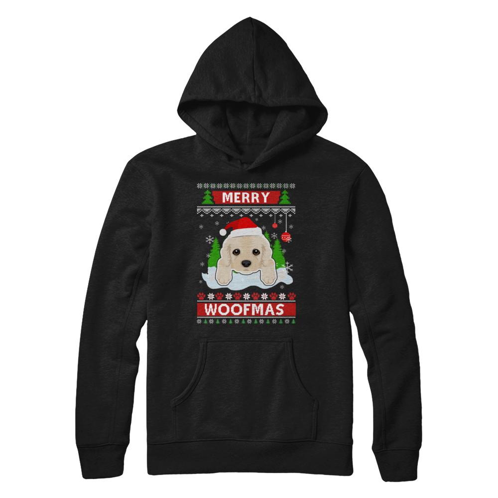 Golden Retriever Merry Woofmas Ugly Christmas Sweater-T-Shirt & Sweatshirt-Pullover Hoodie-Black