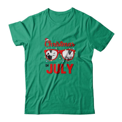 July In Christmas Santa Hat Sunglasses Summer Vacation-T-Shirt & Tank Top-Classic T-Shirt-Kelly Green