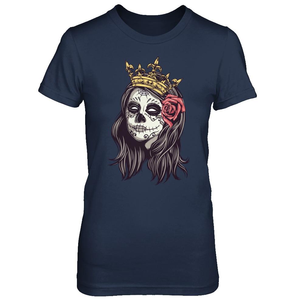 Halloween Queen Tattoos Costume Skeleton-T-Shirt & Hoodie-Women's T-Shirt-Navy