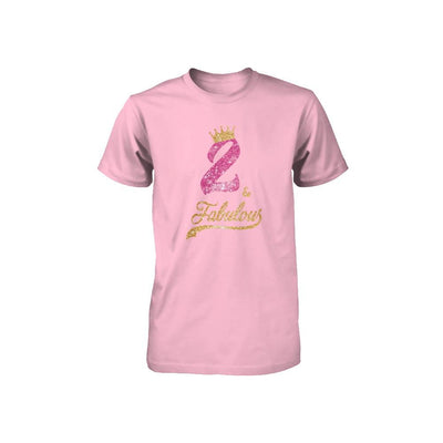 2Th And Fabulous Two Birthday Youth-Youth Shirt-Youth T-Shirt-Neon Pink