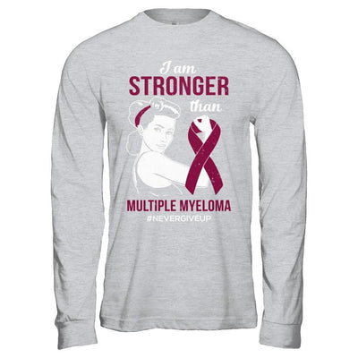 I Am Stronger Than Multiple Myeloma Awareness Support-T-Shirt & Hoodie-Long Sleeve T-Shirt-Sport Grey