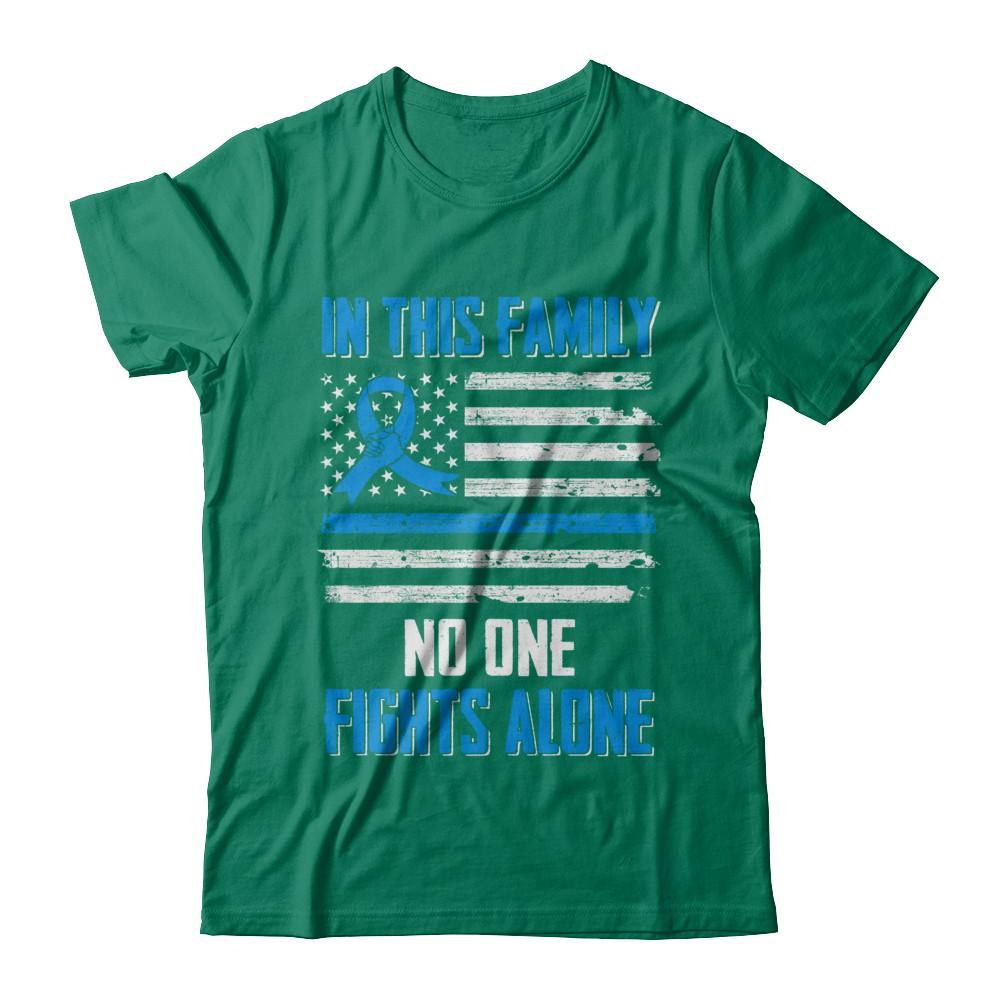 In This Family No One Fights Alone Prostate Cancer-T-Shirt & Hoodie-Classic T-Shirt-Kelly Green