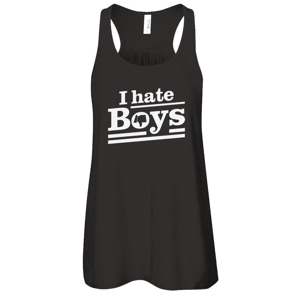 I Hate Boys-T-Shirt & Tank Top-Women's Flowy Racerback Tank-Black