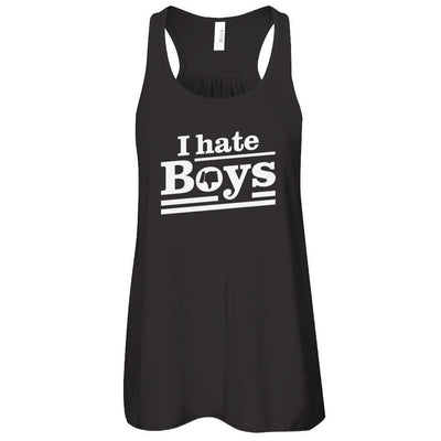I Hate Boys-T-Shirt & Tank Top-Women's Flowy Racerback Tank-Black