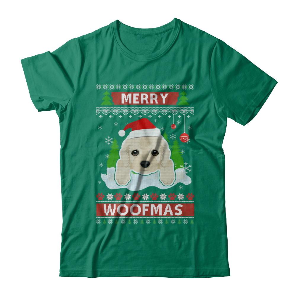 Golden Retriever Merry Woofmas Ugly Christmas Sweater-T-Shirt & Sweatshirt-Classic T-Shirt-Kelly Green
